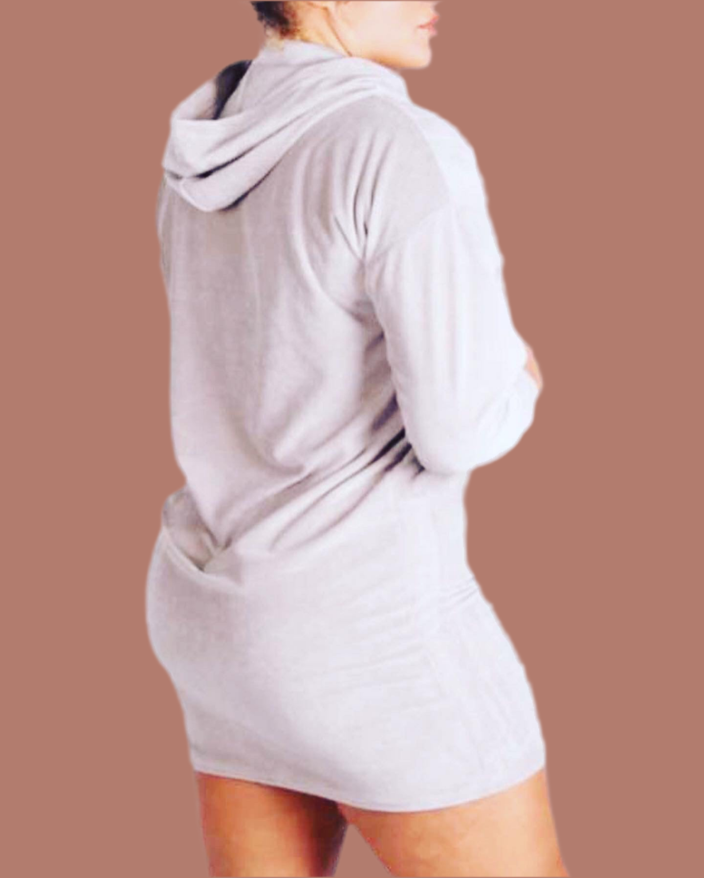 Abigail velour hooded dress