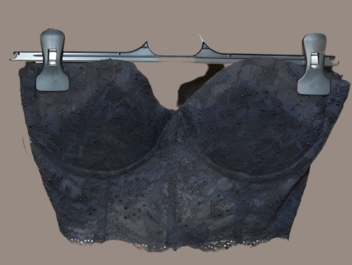 Ladies Adjustable Black Sequin Bralette.