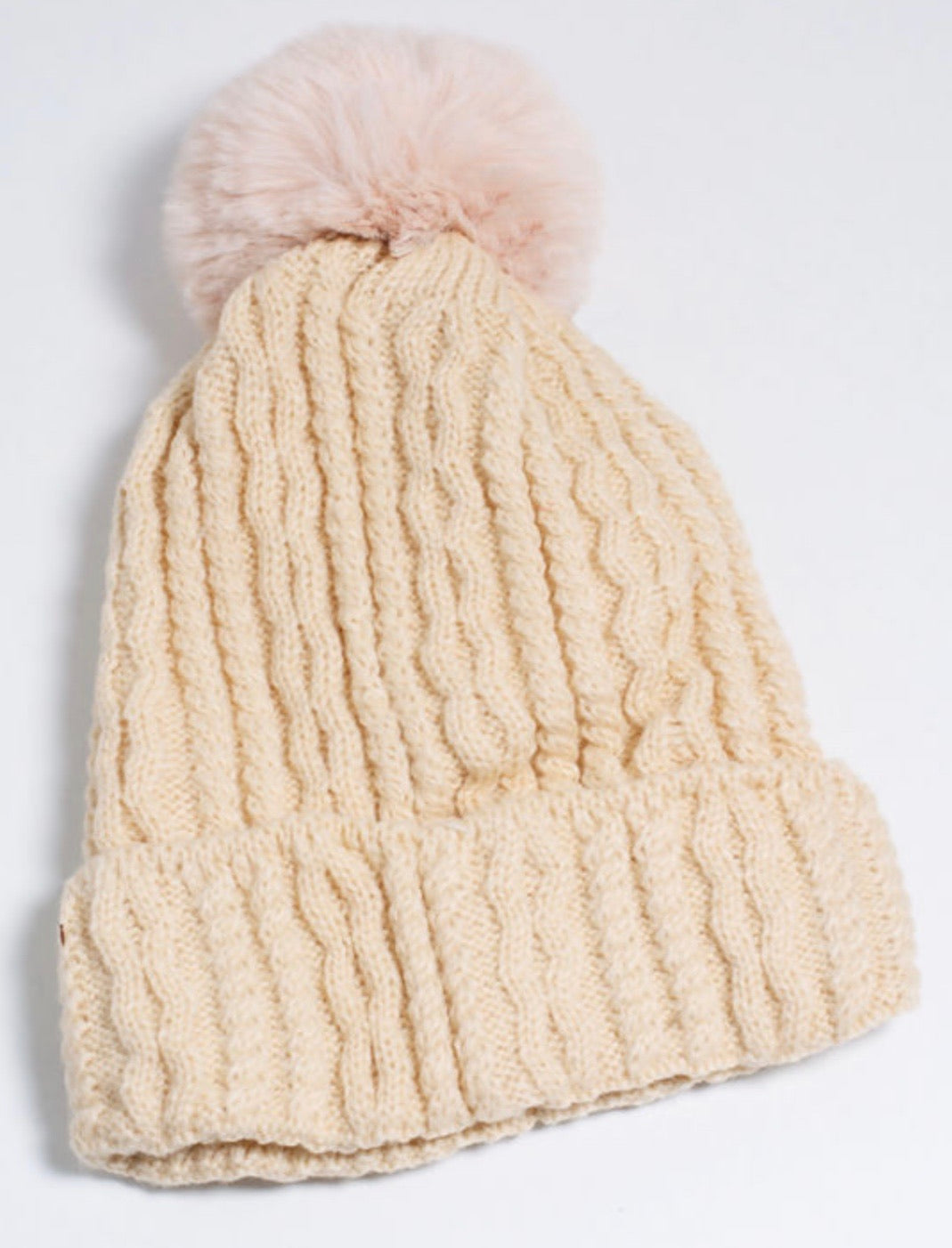 Ladies pearl embellished thick wholly bobble hat