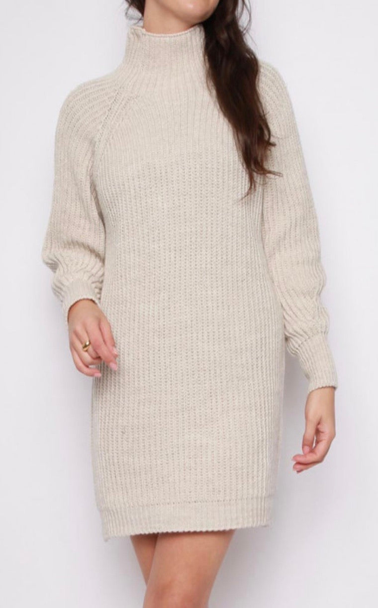 Ladies High Neck Batwing Soft knitted dress