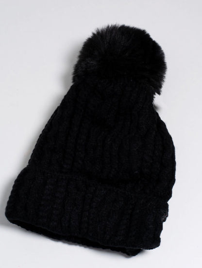 Ladies pearl embellished thick wholly bobble hat